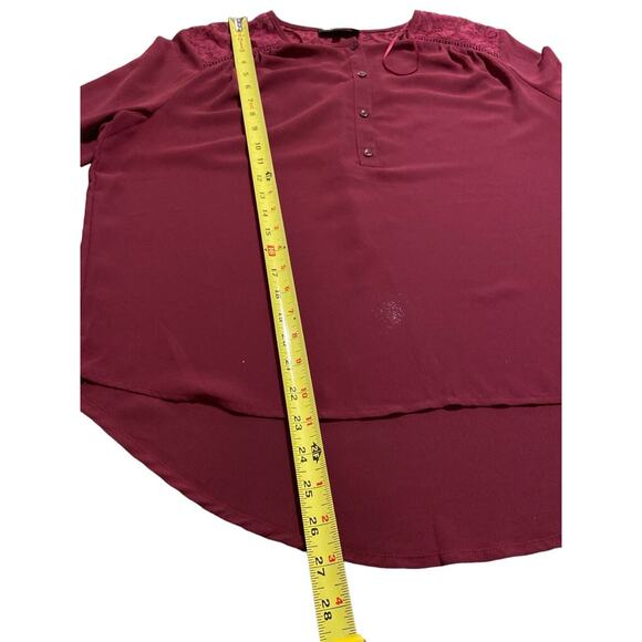 Aakaa Blouse Size M Red Color Long Sleeve Lightweight - Picture 9 of 11